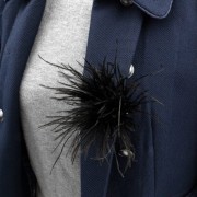 Broszka czarne Pióra strusie Zapinka do kapelusza