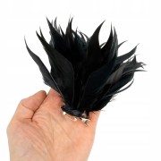 Broszka czarne Pióra gęsie Zapinka do kapelusza
