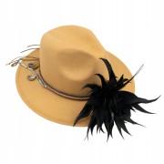 Broszka czarne Pióra gęsie Zapinka do kapelusza