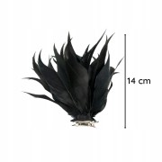 Broszka czarne Pióra gęsie Zapinka do kapelusza