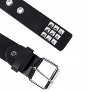 Pasek do spodni Czarny z ćwiekami klamra Punk