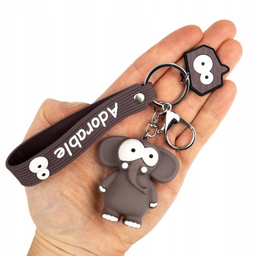 Breloczek do kluczy plecaka brązowy Słonik Słoń