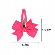 Kokarda spinka do włosów dziewczęca różowa neonowa