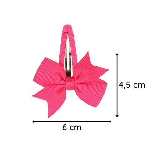 Kokarda spinka do włosów dziewczęca różowa neonowa