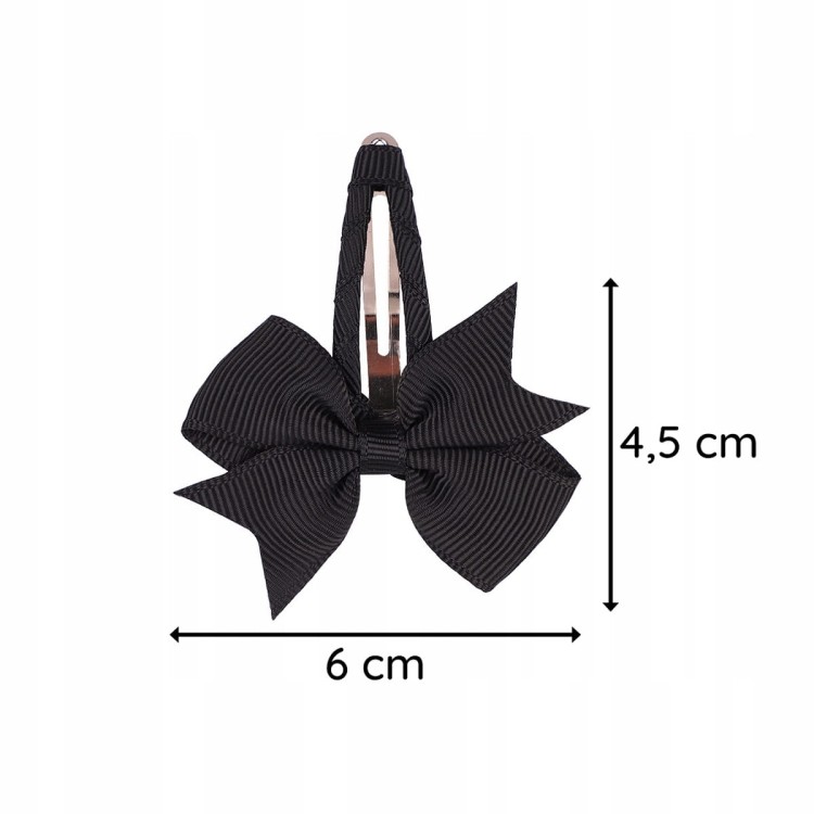 Kokarda spinka do włosów czarna dziewczęca