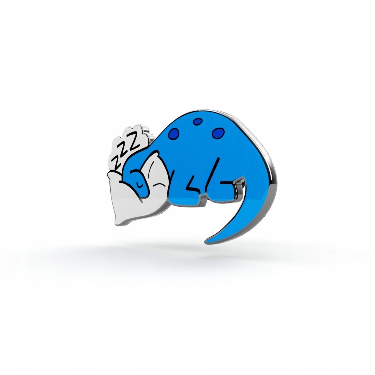 PINETS przypinka śpiący niebieski Dinozaur słodki