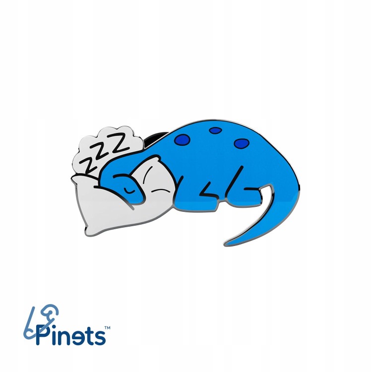 PINETS przypinka śpiący niebieski Dinozaur słodki