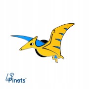 PINETS przypinka Dinozaur Pterozaur pomarańczowy