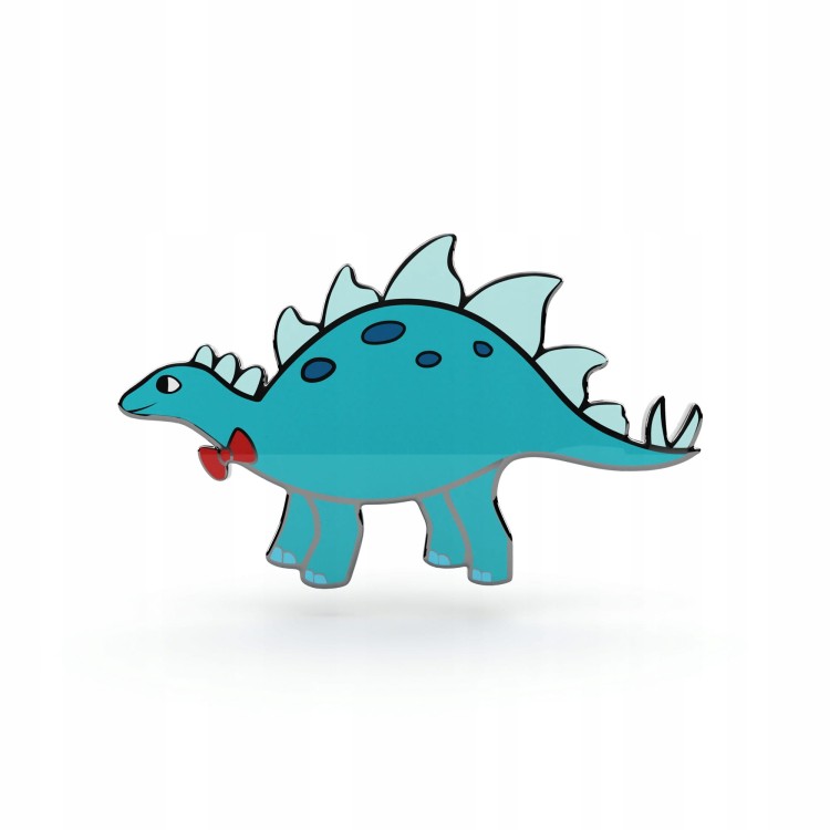 PINETS przypinka Dinozaur z kokardką turkusowy