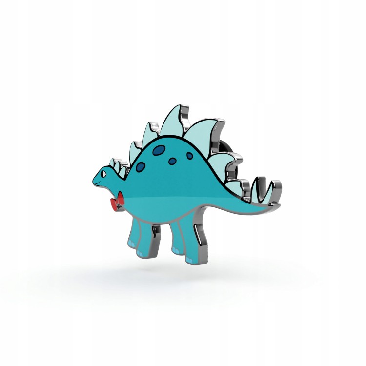 PINETS przypinka Dinozaur z kokardką turkusowy