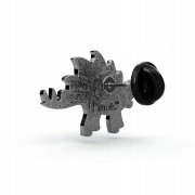 PINETS przypinka Dinozaur z kokardką turkusowy