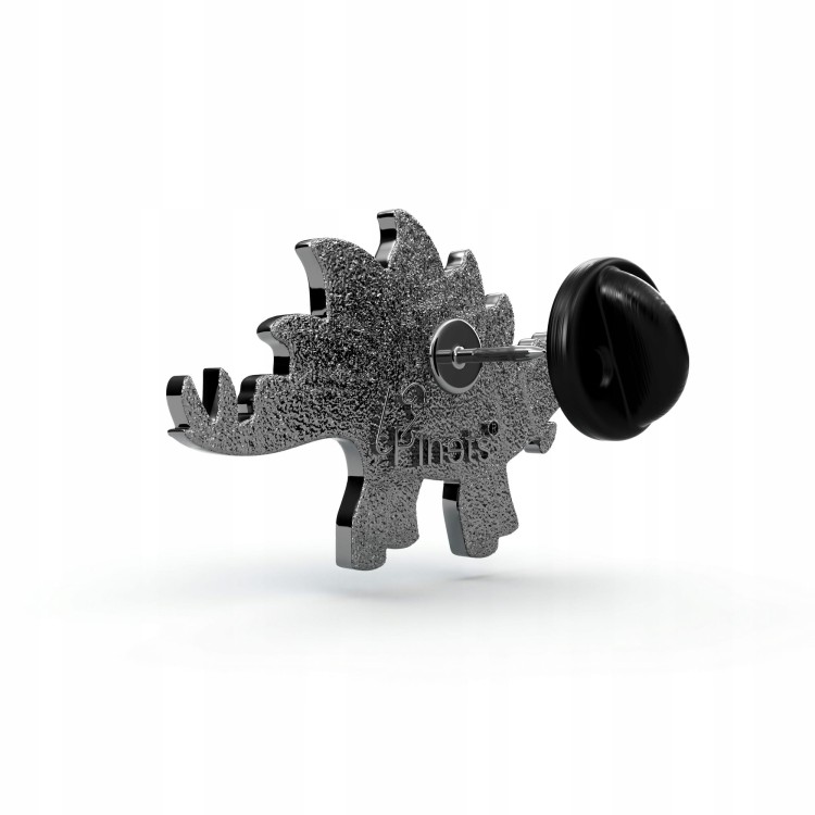 PINETS przypinka Dinozaur z kokardką turkusowy