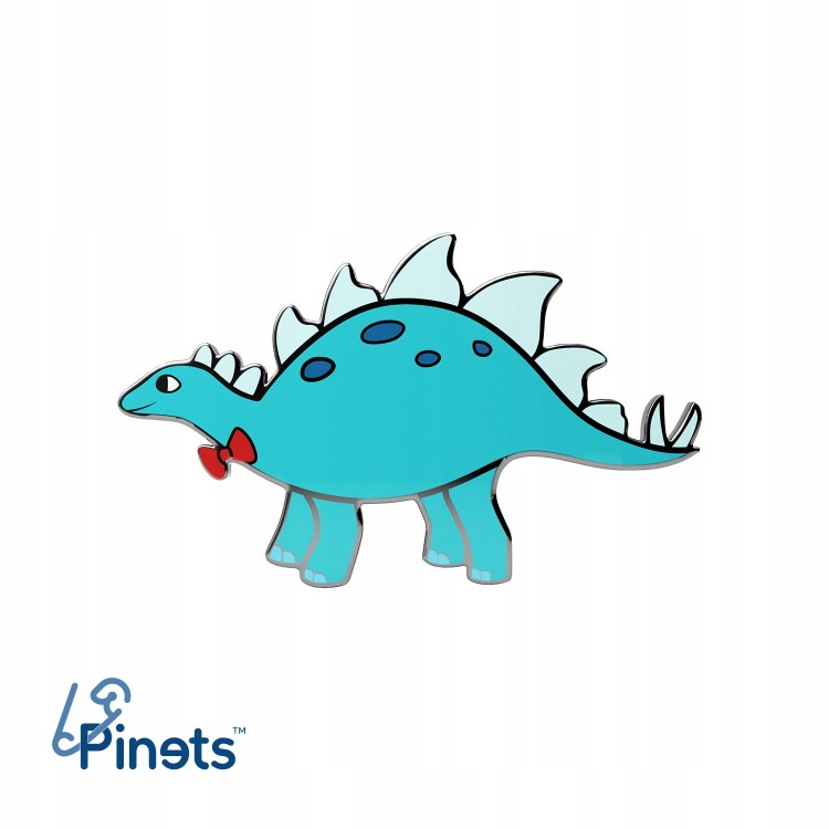 PINETS przypinka Dinozaur z kokardką turkusowy