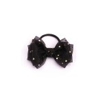 GUMKA do włosów czarna Kokarda z kropeczkami