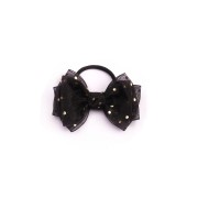 GUMKA do włosów czarna Kokarda z kropeczkami