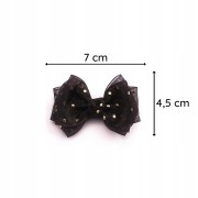 GUMKA do włosów czarna Kokarda z kropeczkami