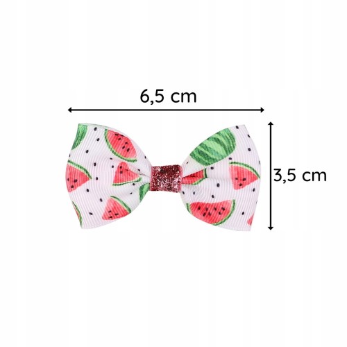 Kokarda Spinka do włosów biała Arbuzy dziewczęca