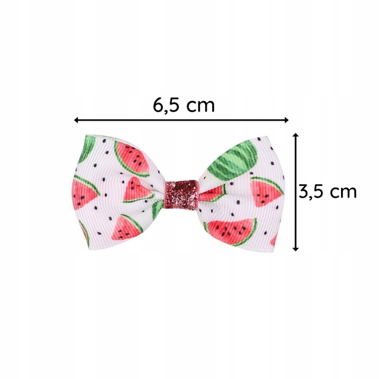 Kokarda Spinka do włosów biała Arbuzy dziewczęca