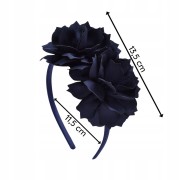 Opaska do włosów dla dziewczynki Granatowa Kwiatki