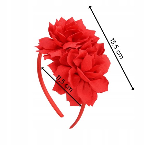 Opaska do włosów dla dziewczynki Czerwona Kwiatki
