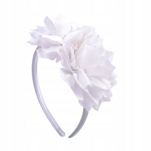Opaska do włosów dla dziewczynki Biała Kwiatki