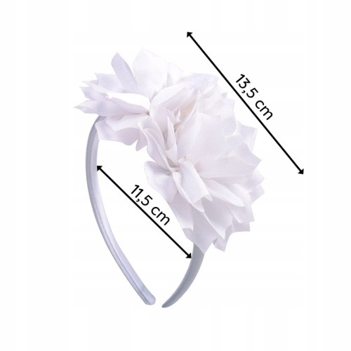 Opaska do włosów dla dziewczynki Biała Kwiatki