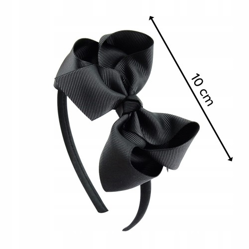 Opaska do włosów dla dziewczynki Czarna Kokarda