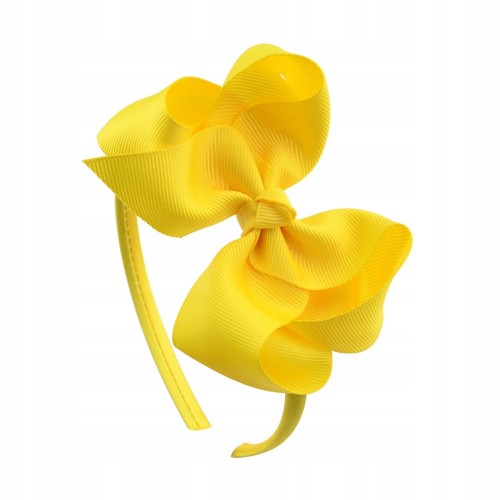 Opaska do włosów dla dziewczynki Żółta Kokarda