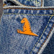 PINETS przypinka Dinozaur Junior Pomarańczowy Dino