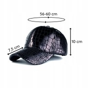Bejsbolówka czarna czapka z daszkiem lśniąca lato