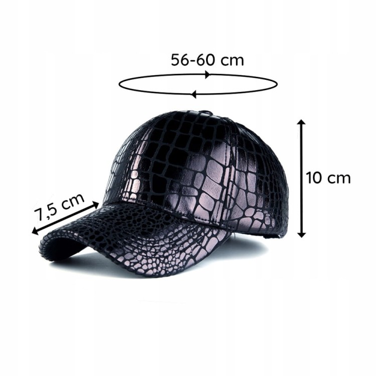 Bejsbolówka czarna czapka z daszkiem lśniąca lato