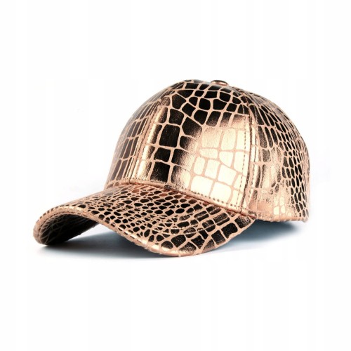 Bejsbolówka złota czapka z daszkiem lśniąca lato