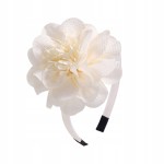 Opaska do włosów dla dziewczynki kremowa Kwiatek