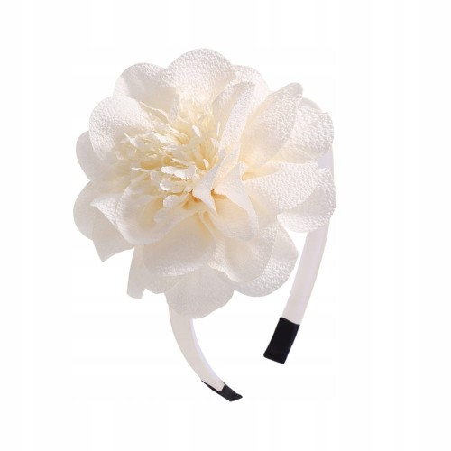 Opaska do włosów dla dziewczynki kremowa Kwiatek