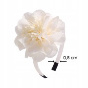 Opaska do włosów dla dziewczynki kremowa Kwiatek