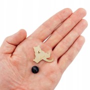 PINETS przypinka Kot gruby Spaślak pomarańcz 14K