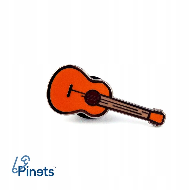 PINETS przypinka gitara akustyczna pomarańczowa