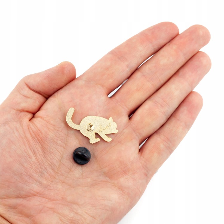 PINETS przypinka czarny Kot złoty Bonifacy 14K