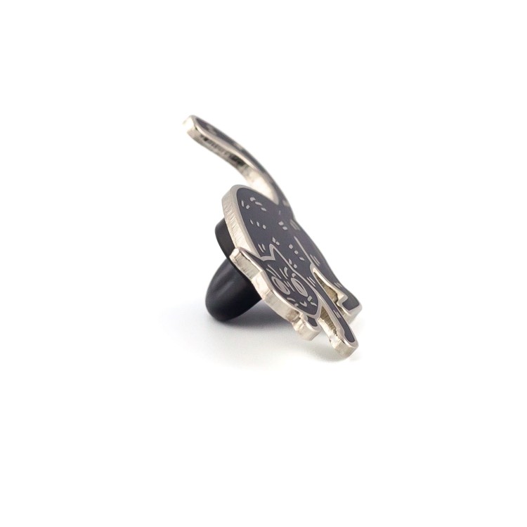 PINETS przypinka czarny Kot srebrny Kotek Bonifacy