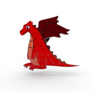 PINETS przypinka czerwony Dinozaur Charizard