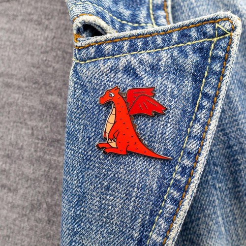 PINETS przypinka czerwony Dinozaur Charizard