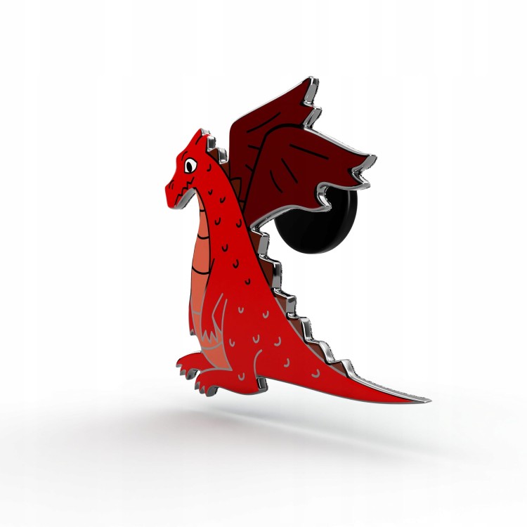 PINETS przypinka czerwony Dinozaur Charizard