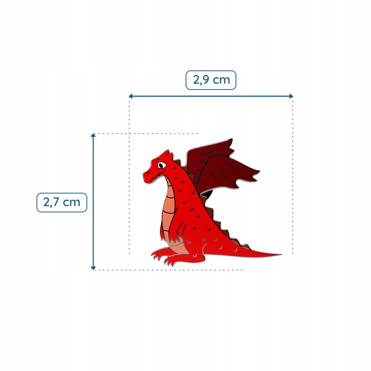 PINETS przypinka czerwony Dinozaur Charizard