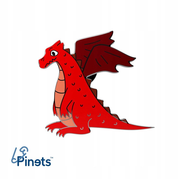 PINETS przypinka czerwony Dinozaur Charizard