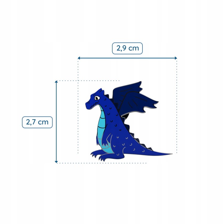 PINETS przypinka niebieski Dinozaur Pterozaur