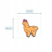 PINETS przypinka Alpaka brązowa z różową kokardką