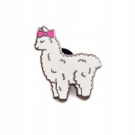 PINETS przypinka Alpaka Lama z różową kokardką