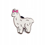 PINETS przypinka Alpaka Lama z różową kokardką