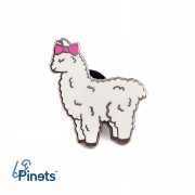 PINETS przypinka Alpaka Lama z różową kokardką