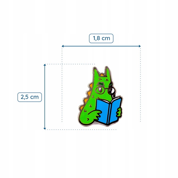 PINETS przypinka Smok Wawelski czytający książkę